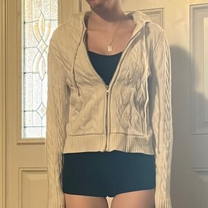 Stella Tweed White Cable Knit Jacket